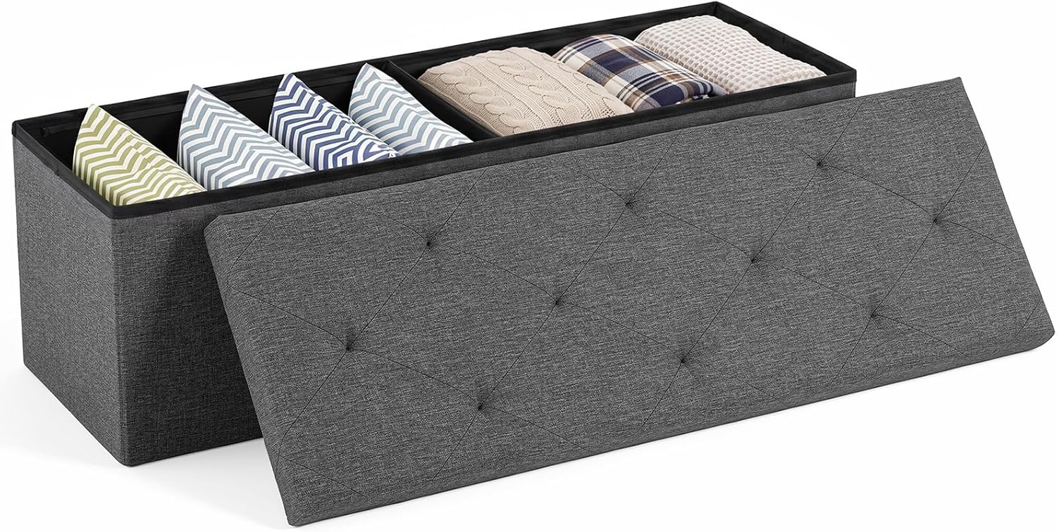 Detalle de Sweetcrispy Storage Ottoman Bench, 43-Inch