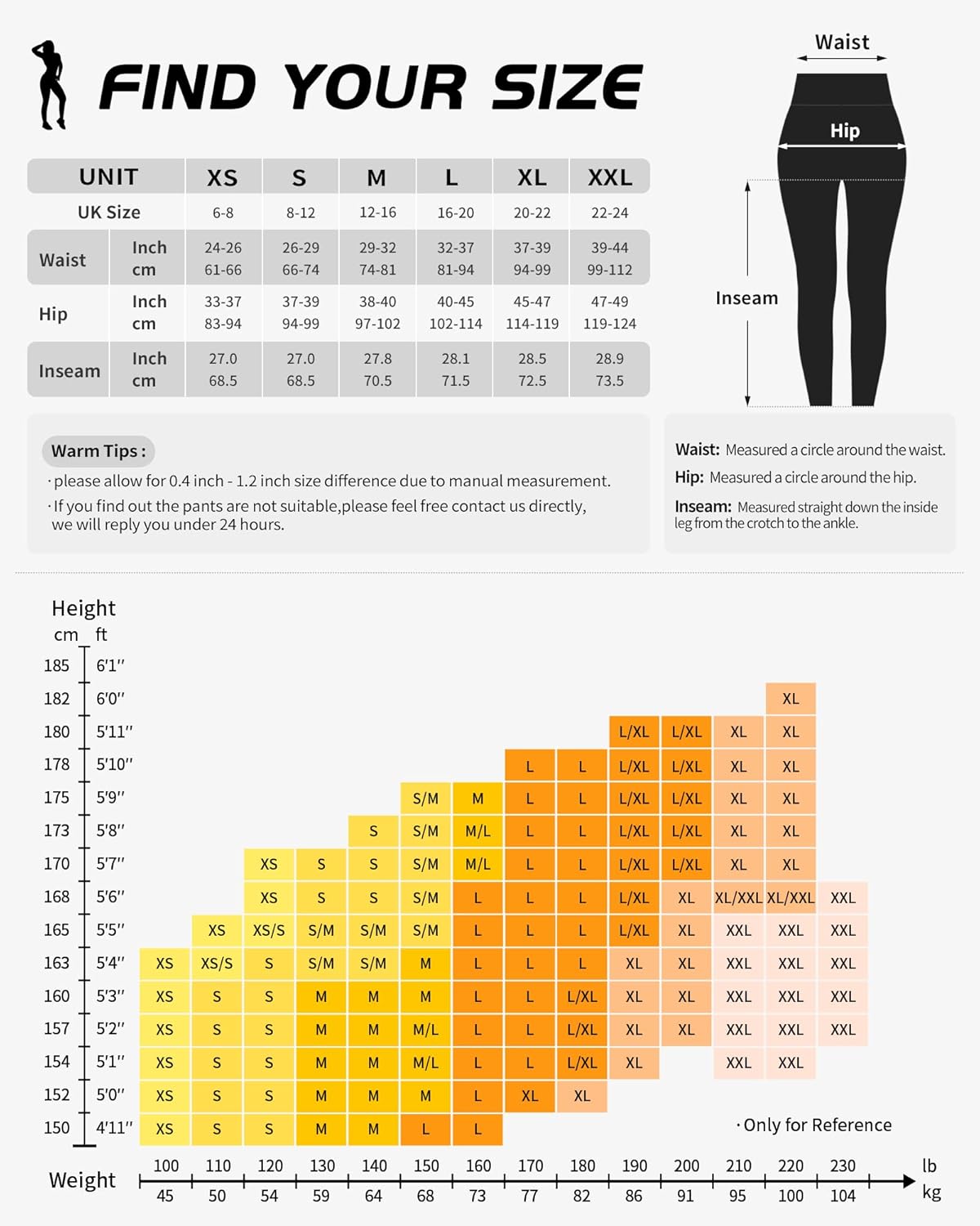 Thumbnail 2 de CAMBIVO Leggins Sportivi Donna Vita Alta