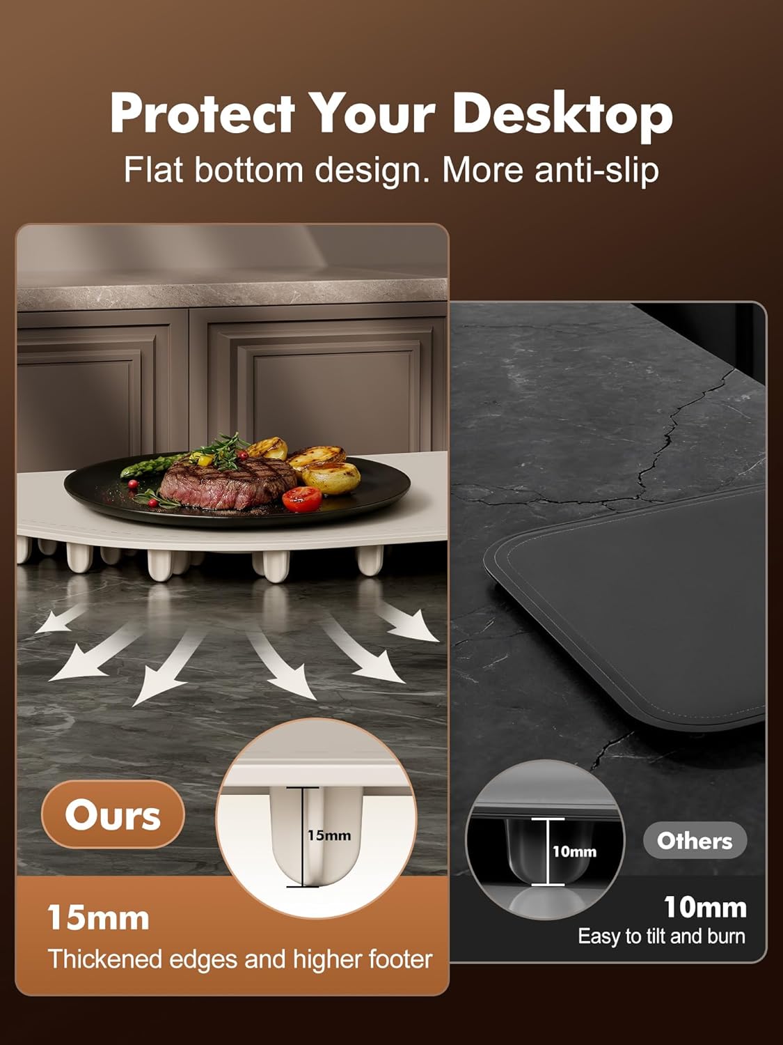 Detalle de Food Warming Mat: Full-Surface Electric Warmer Tray with 3 Adjustable Temps