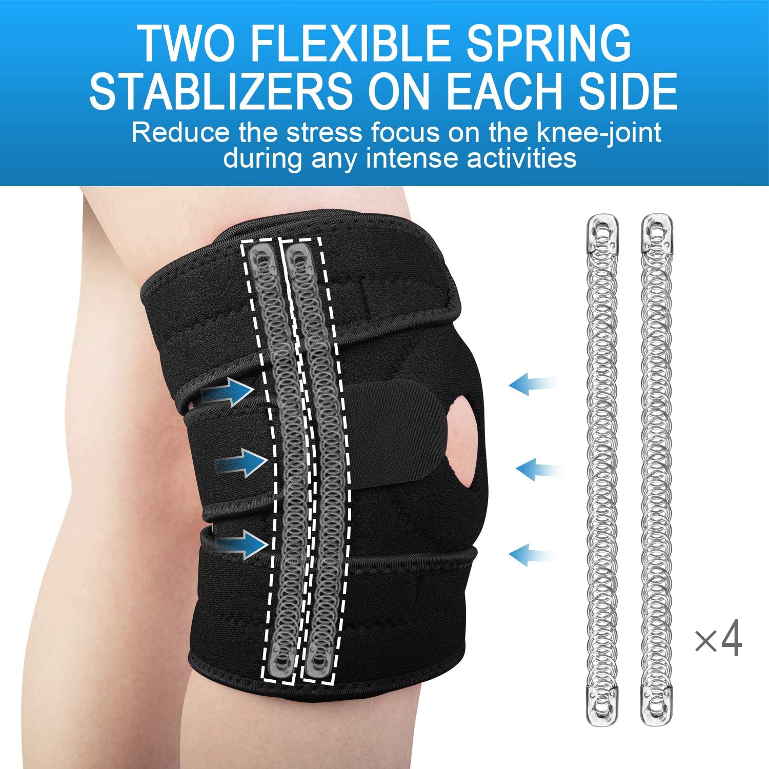 Detalle 2 de AVIDDA Knee Support open‑patella brace 12.5"–18.5" 🩺