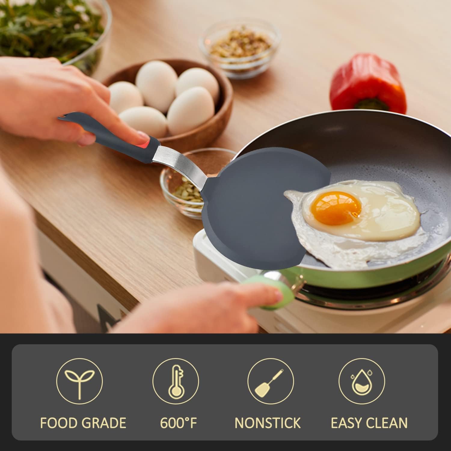 Thumbnail 1 de Beijiyi Silicone Spatula Turner Set of 3 — 600°F Heat Resistant, Nonstick-Safe, BPA Free