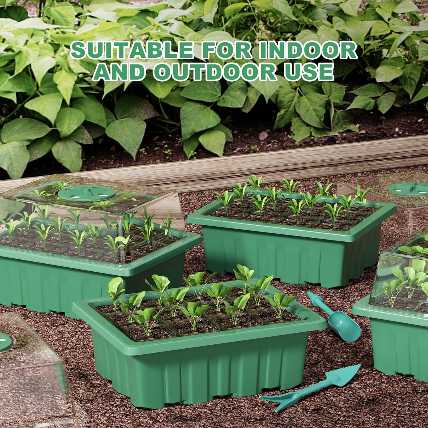 Thumbnail 5 de Priksia Seed Trays 10 Pack (120 Cells) Propagator with Clear Lids and Adjustable Window