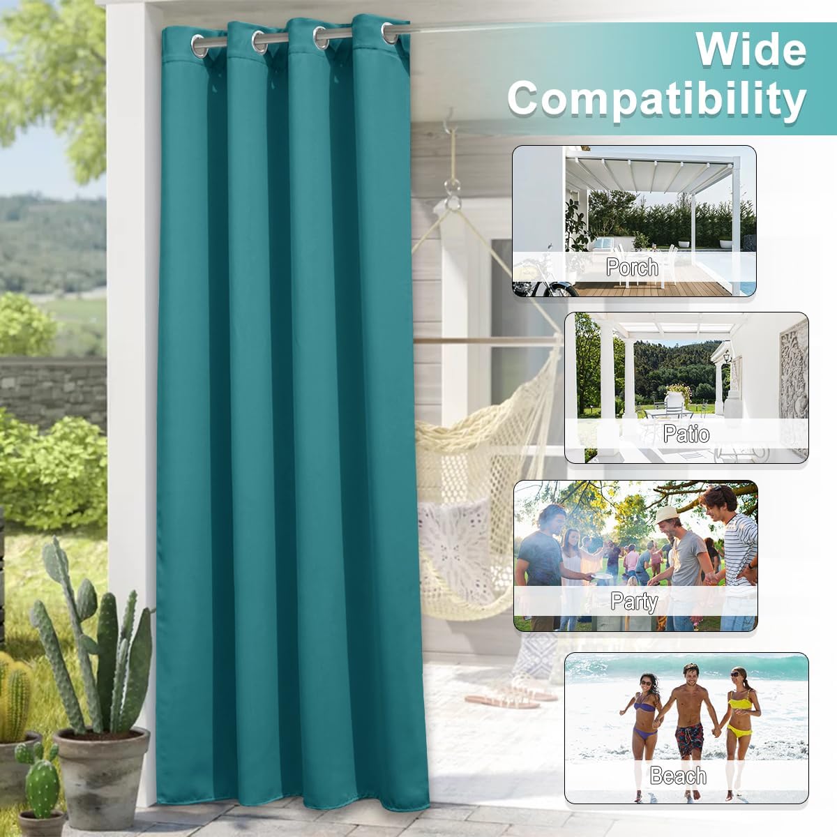 Thumbnail 5 de NICETOWN Outdoor Curtains 108" Long