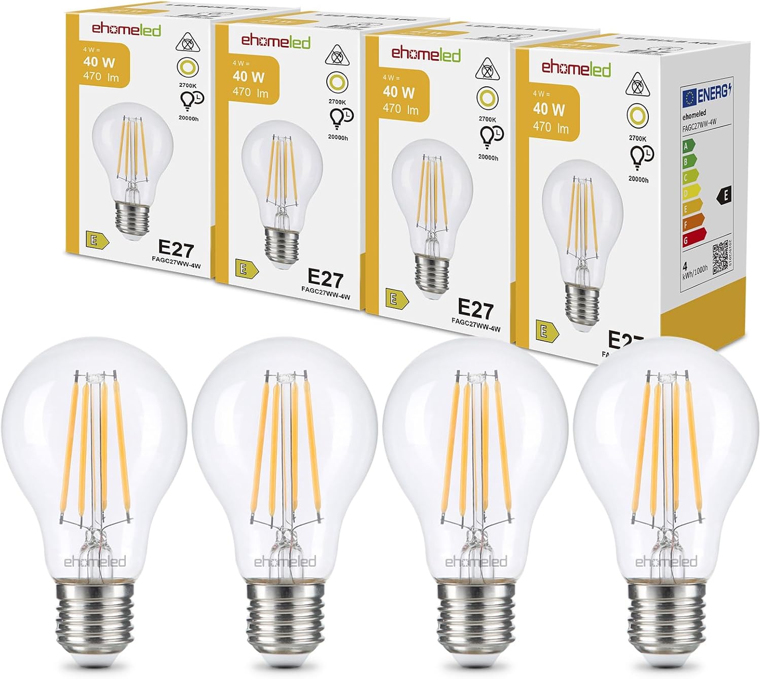 Detalle de ehomeled E27 Edison Glühbirne Vintage 2700K