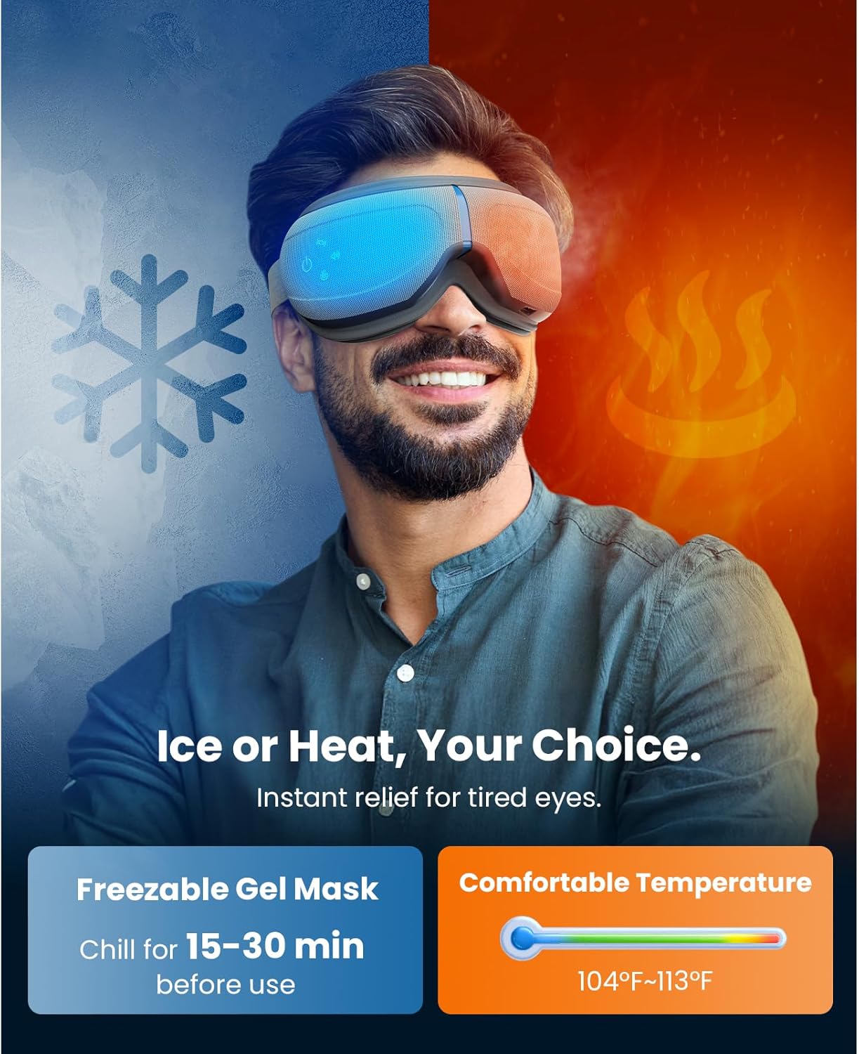 Thumbnail 1 de BOB AND BRAD Eye Massager with Heat and Cooling — EyeOasis 2 for Dry Eyes, Migraine Relief, and Sleep Support