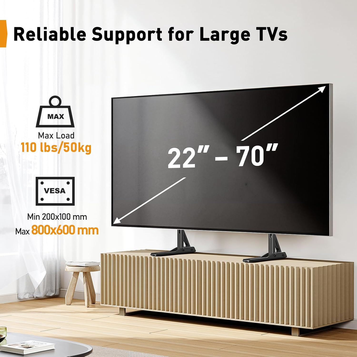 Thumbnail 1 de Perlegear Universal TV Stand for 22–70 inch TVs