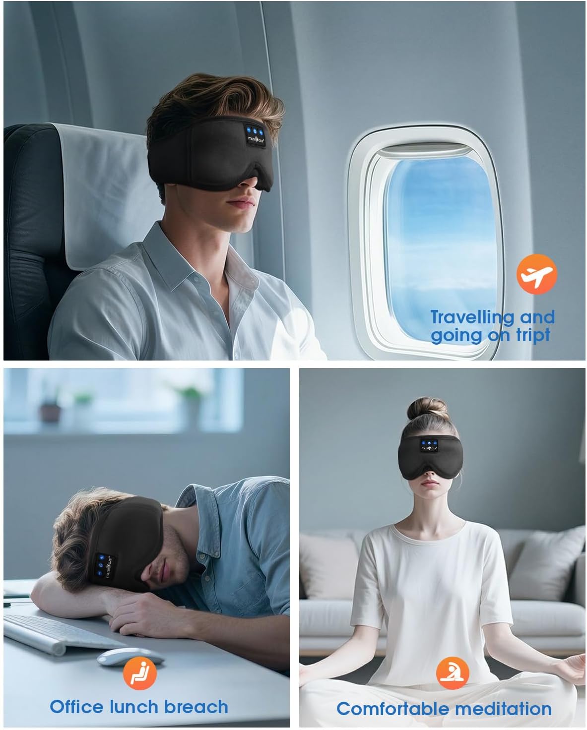 Thumbnail 6 de MUSICOZY 3D Bluetooth Sleep Mask 16H