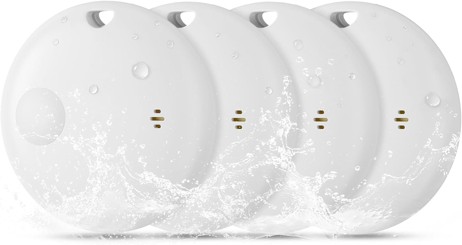 KUKIHO Tag Tracker 4 pezzi bianco compatibile con Apple Dov’è (solo iOS)