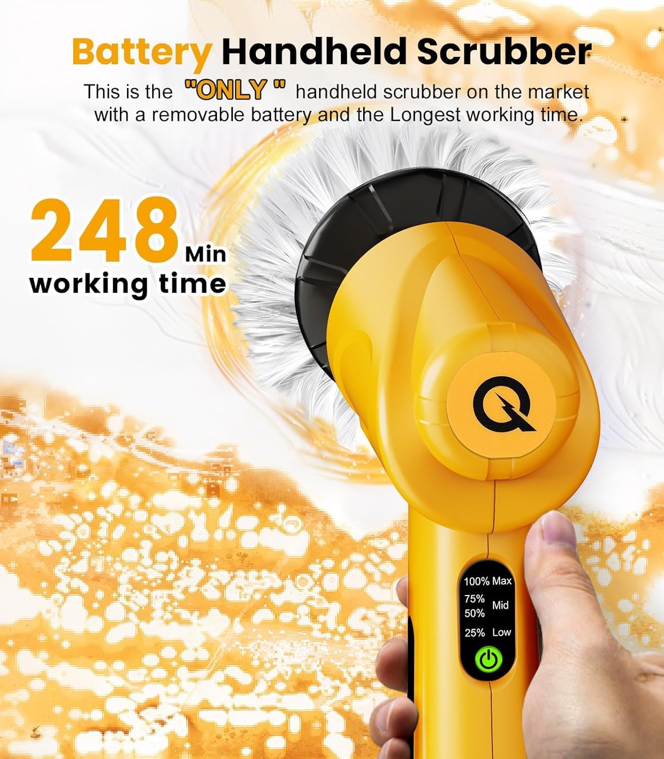 Detalle 2 de Qimedo Handheld Electric Scrubber 5000 mAh 🧽