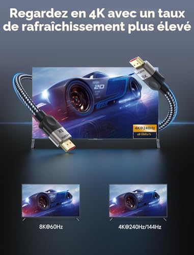 Thumbnail 6 de Southlight 10K 8K Câble HDMI 2.1 3 m – Certification 48 Gbps pour une connexionUltra Haut Débit