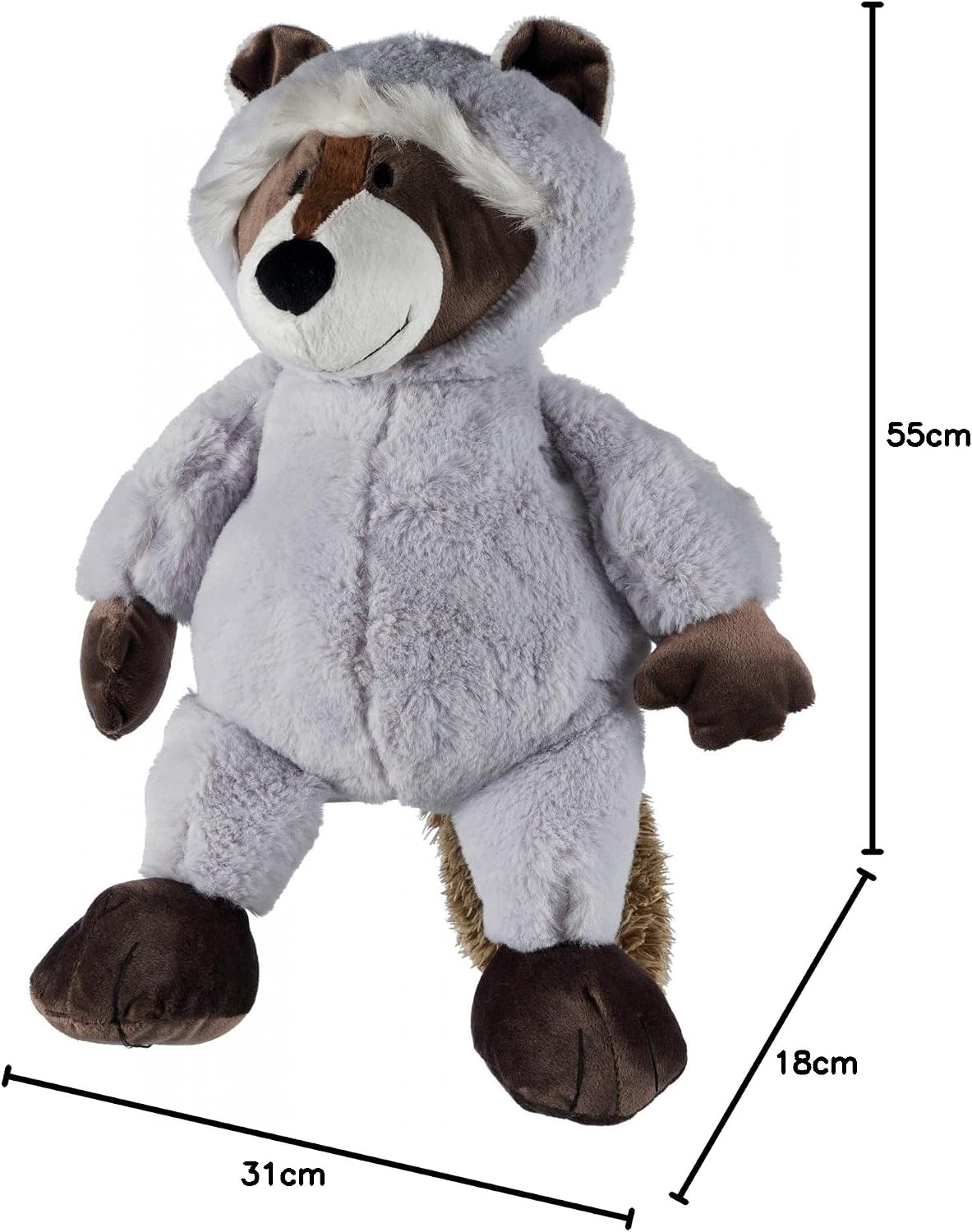 Detalle 2 de TRIXIE Soft Plush Raccoon Dog Toy - 54cm, Squeaky for Playful Dogs