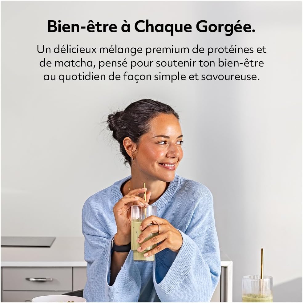 Detalle 2 de Protein Works Iced Protein Matcha Latte – Gold Innovation, poudre protéinée au thé vert matcha (33 portions, 1 kg)