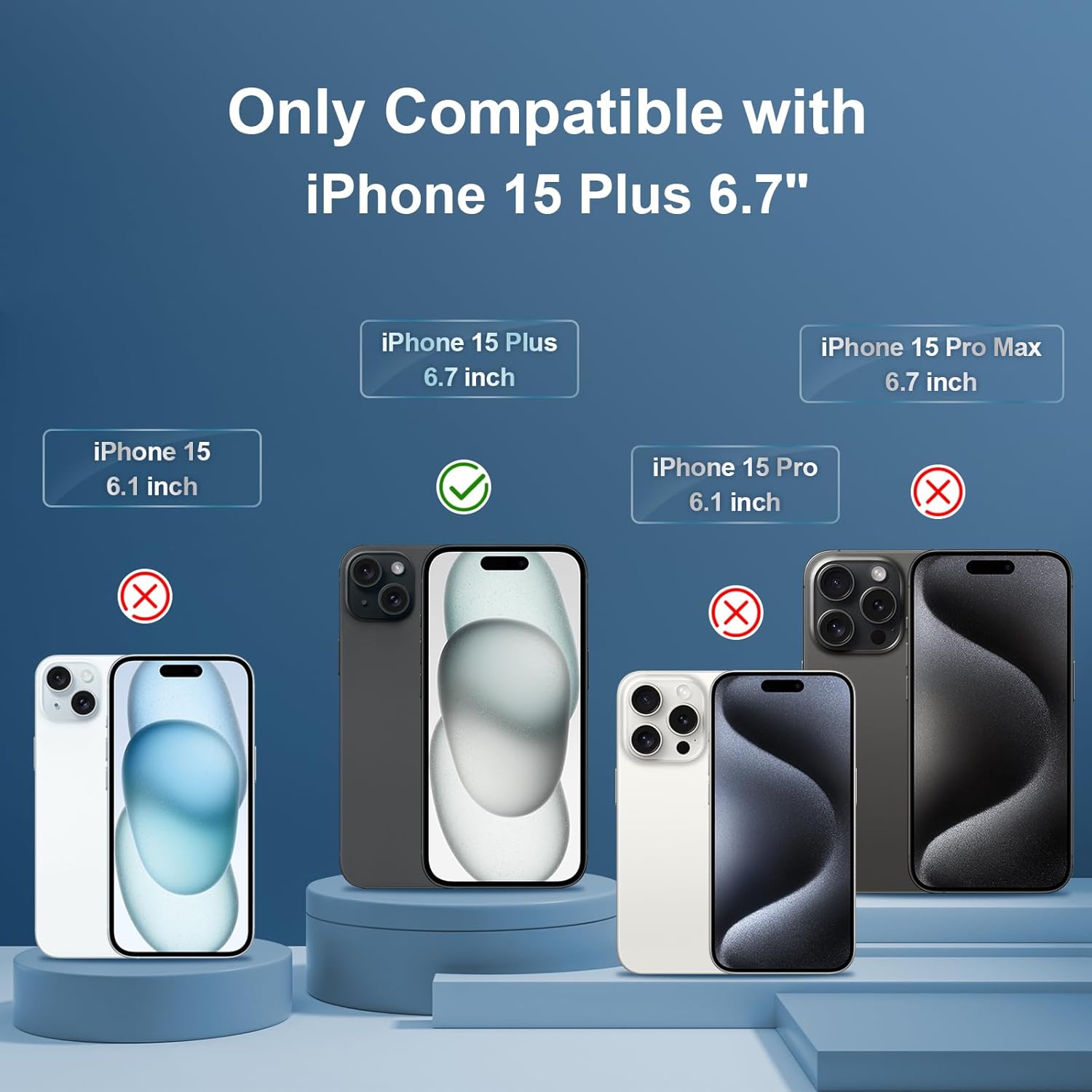 Detalle de GiiYoon 2+3 Pack Screen Protector for iPhone 15 Plus – 3 Tempered Glass Films + 2 Camera Lens Protectors