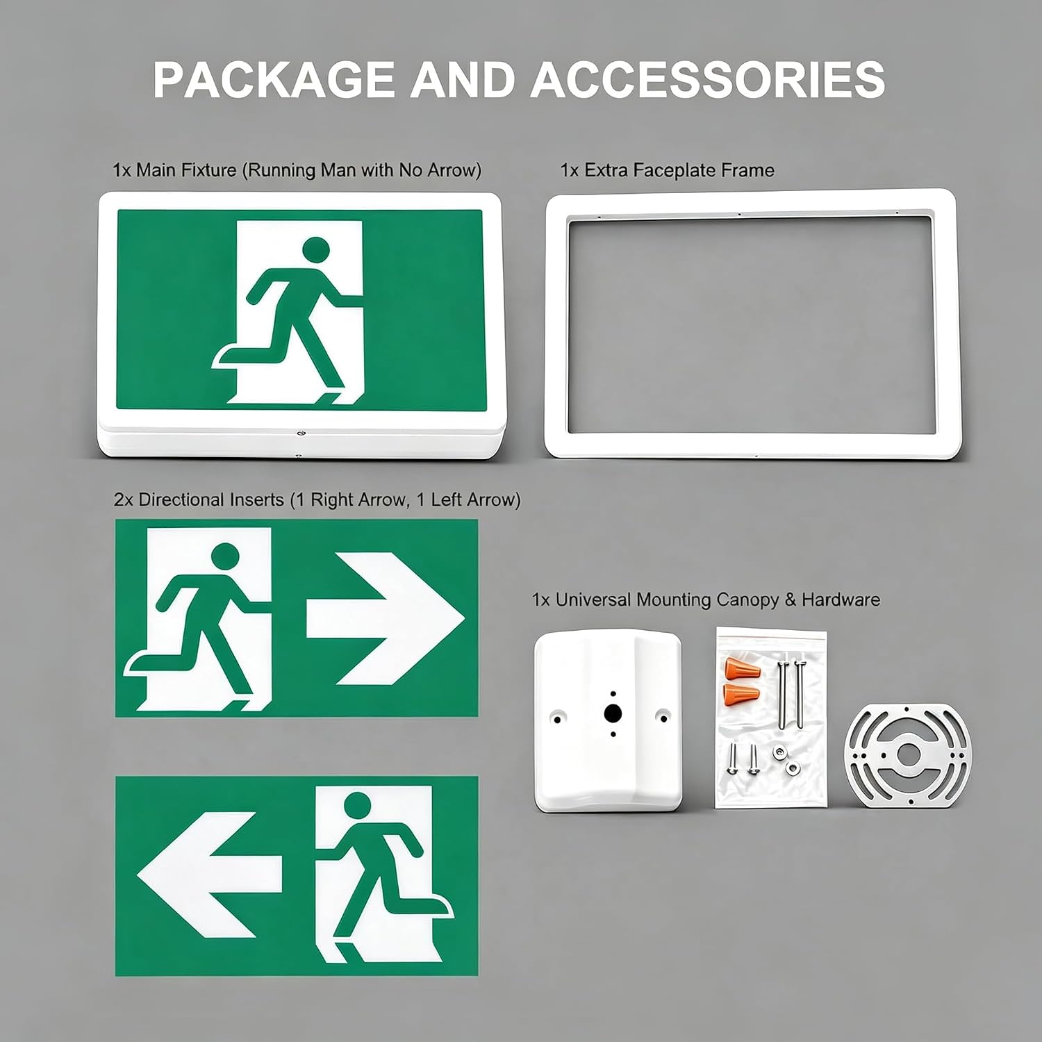 Detalle 2 de Qllite SRM Running Man Exit Sign, 20-Gauge Steel, 120–347 VAC