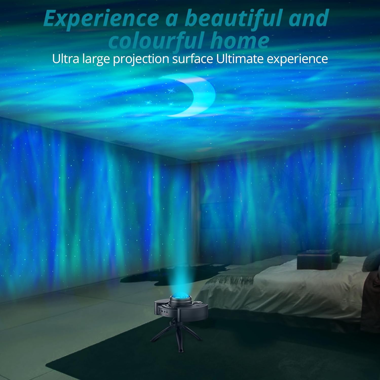 Thumbnail 3 de YGiTK Northern Galaxy Lights Projector night light with timer, remote control, adjustable 360° swivel and speaker