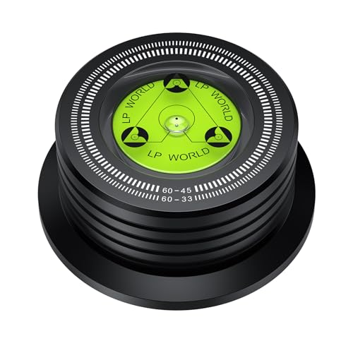 Neoteck Estabilizador de Grabación LP 60Hz: Abrazadera de Disco Giratoria de Aluminio con Nivelación y Verificación de Velocidad