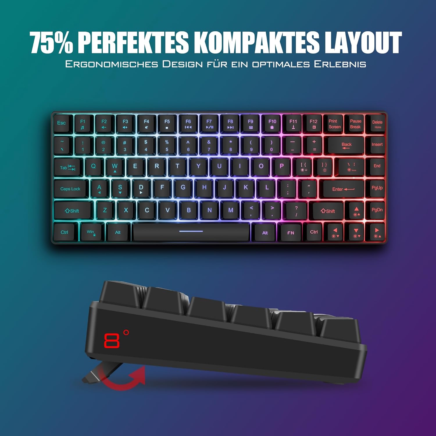 Thumbnail 5 de RedThunder 75% Gaming Tastatur- und Maus-Set, 7200 DPI