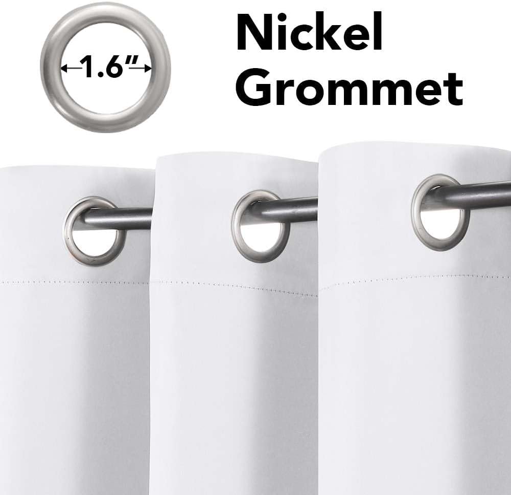 Thumbnail 3 de H.VERSAILTEX White Thermal Insulated Room Darkening Curtains (2 Panels, 52" W x 84" L)