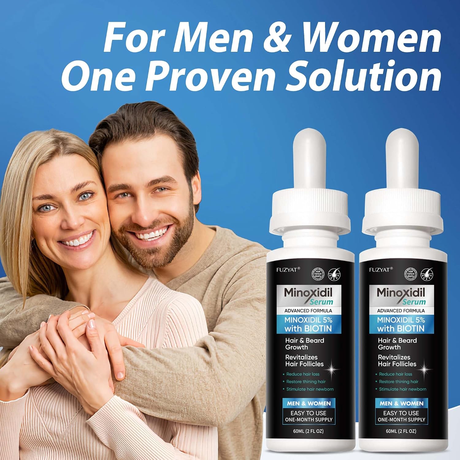Detalle de 5% Minoxidil Hair Regrowth Serum (Men & Women) with Biotin & Castor Oil — 120ml