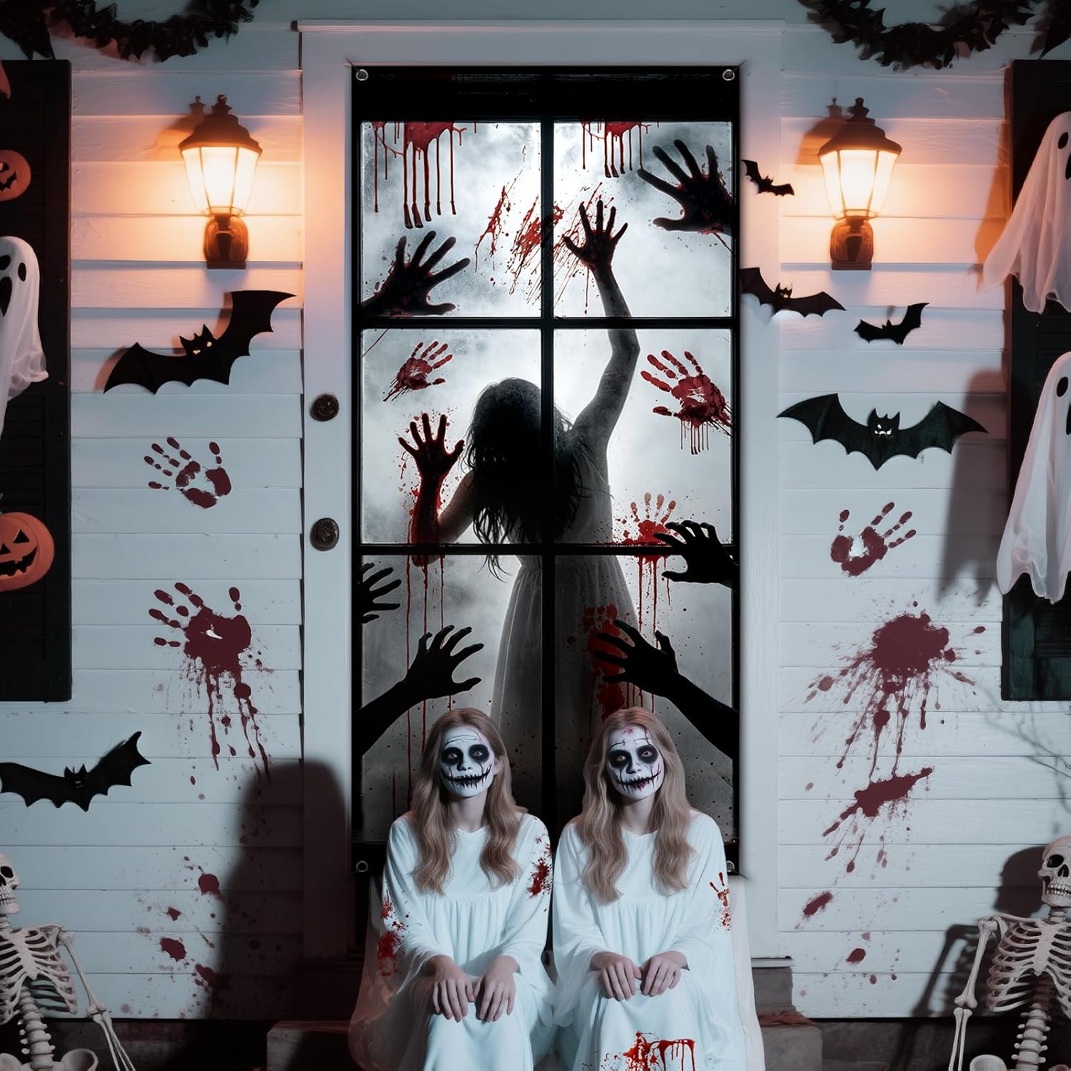 Detalle de 79 x 35-Inch Zombie Hands Halloween Door Cover, Reusable Polyester Banner