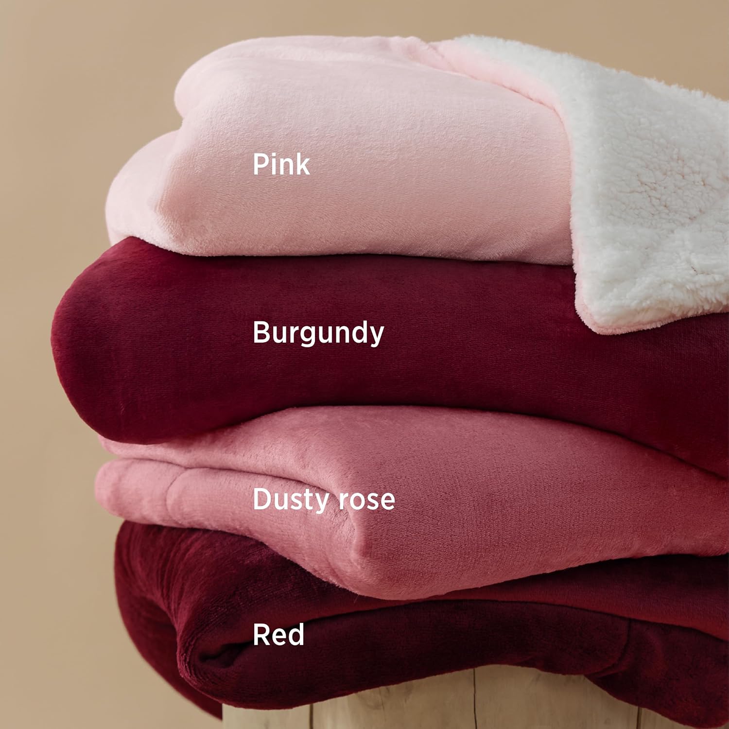 Detalle 2 de Bedsure GentleSoft Sherpa Fleece Twin Blanket, Pink, 60 x 80 Inches