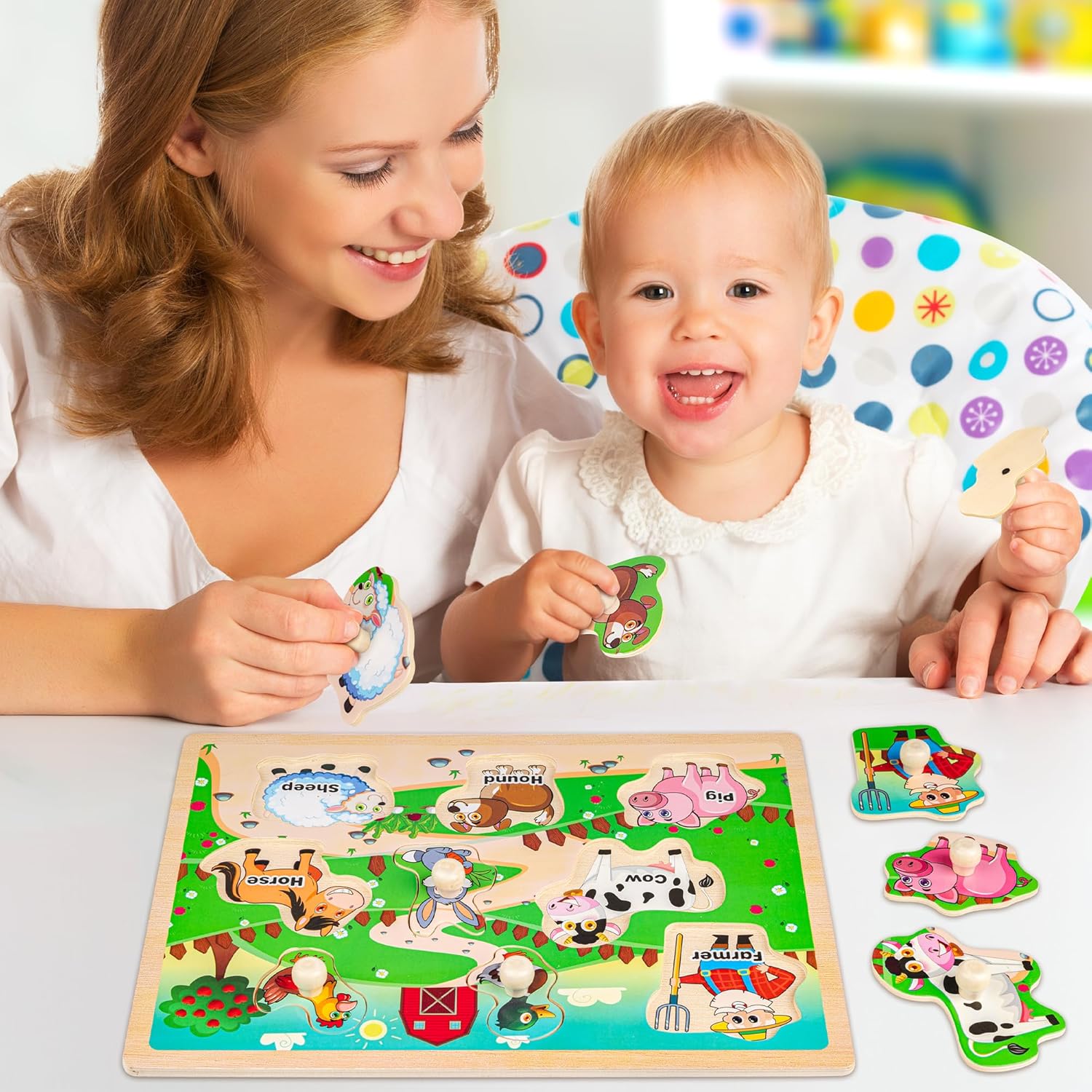 Thumbnail 5 de SYNARRY Wooden Puzzles 6-piece set for toddlers 🧩