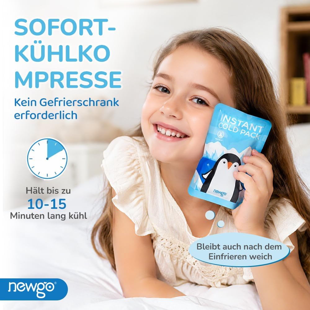 Detalle de NEWGO Einweg Sofort-Kälte-Kompresse mit Elastischem Band (12 Stück) – 10 × 15 cm
