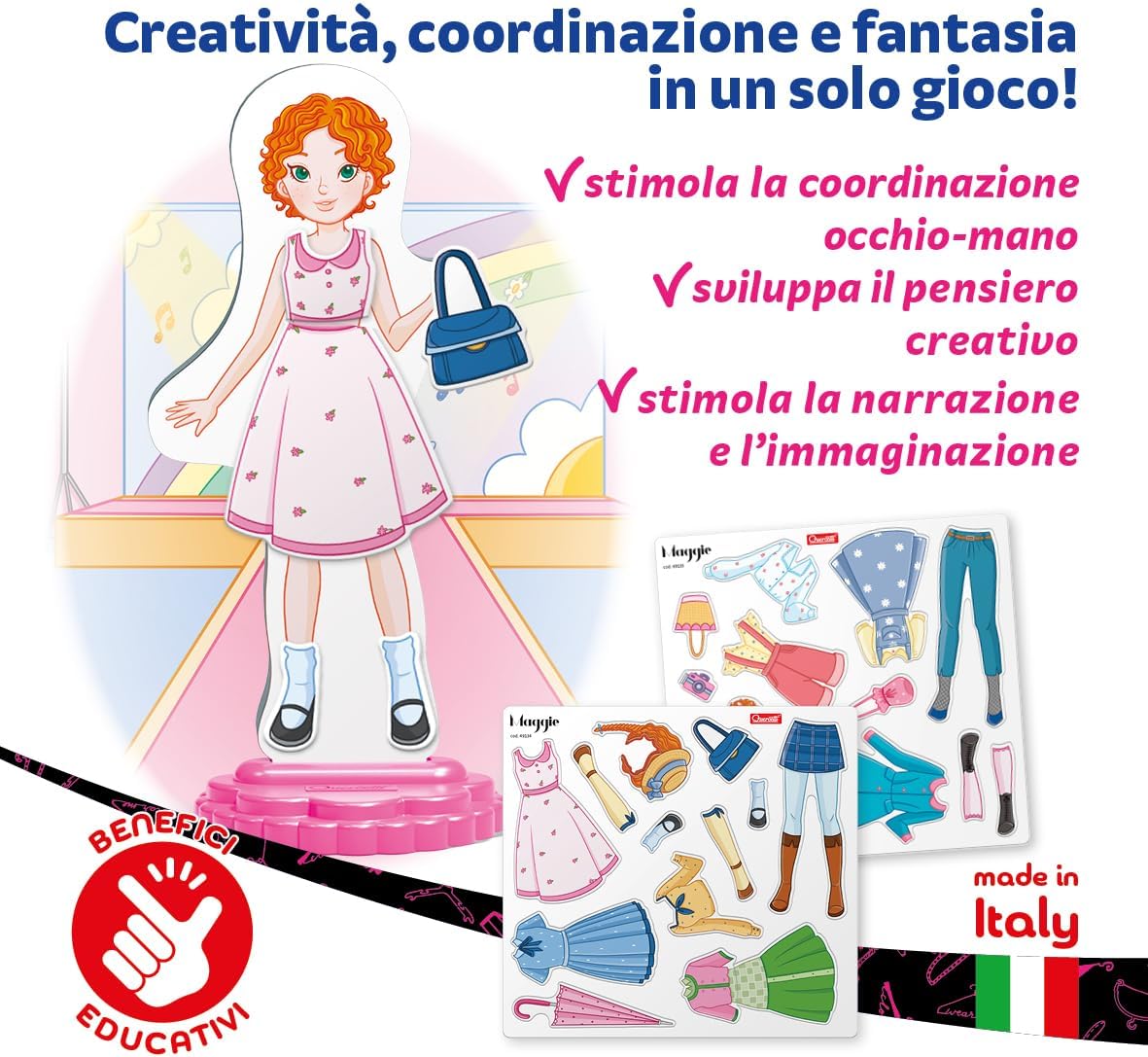 Thumbnail 6 de Quercetti Magnetic Fashion Maggie – Gioco magnetico per bambina (5 anni) con 29 accessori e outfit componibili