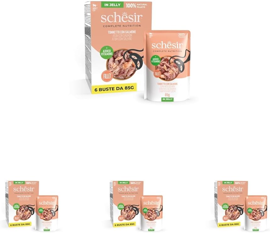 Detalle de Schesir Thon avec doré en gelée – Nourriture humide pour chats, 6 x 85 g