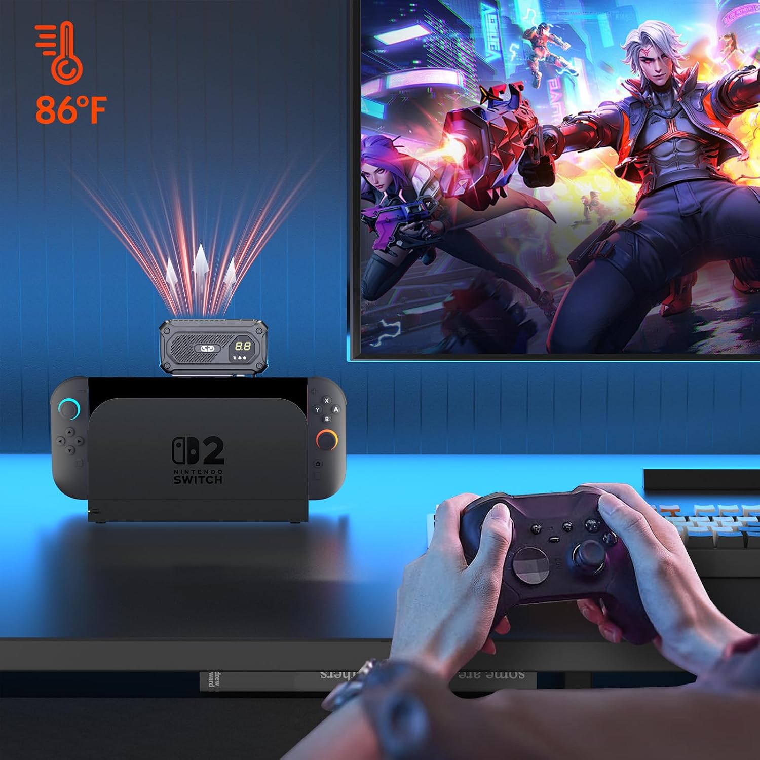 Detalle 2 de Saitake STK-F201 Cooling Fan for Nintendo Switch 2 with Two Speeds
