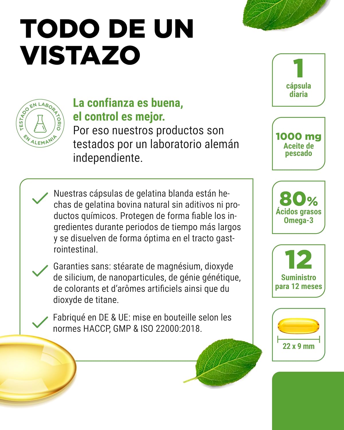 Detalle 2 de Omega 3 Premium Einem 80% Omega 3