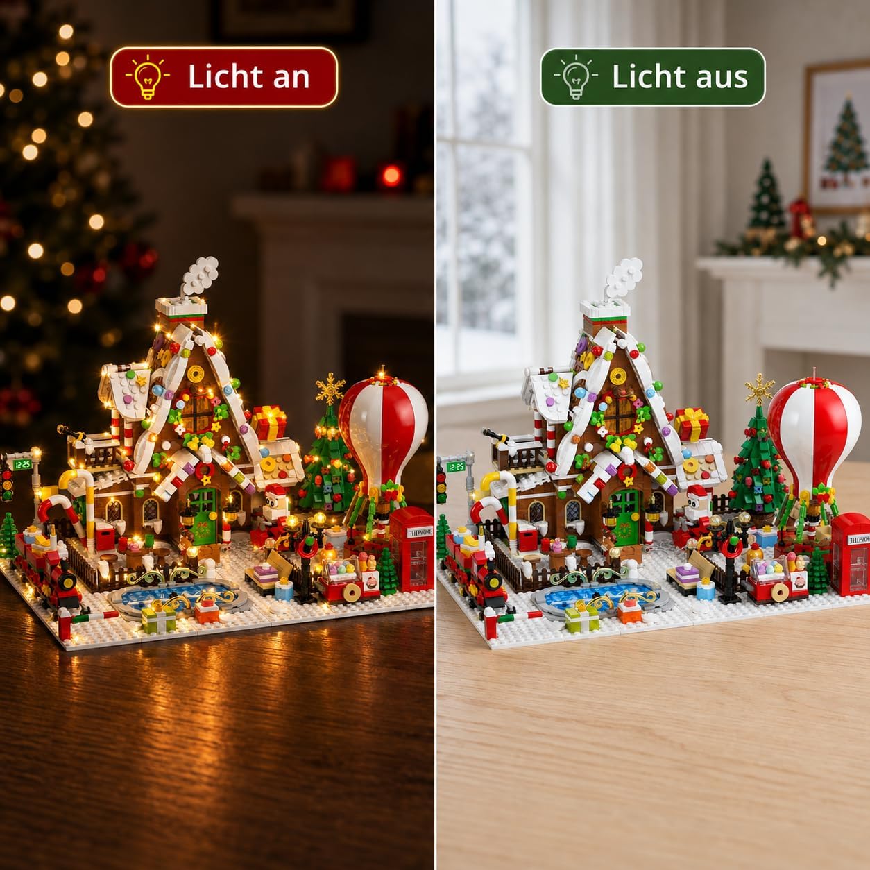 Thumbnail 6 de MYDOVA 2026 adventskalender-bouwset: peperkoekhuis met licht en 1.950 steentjes