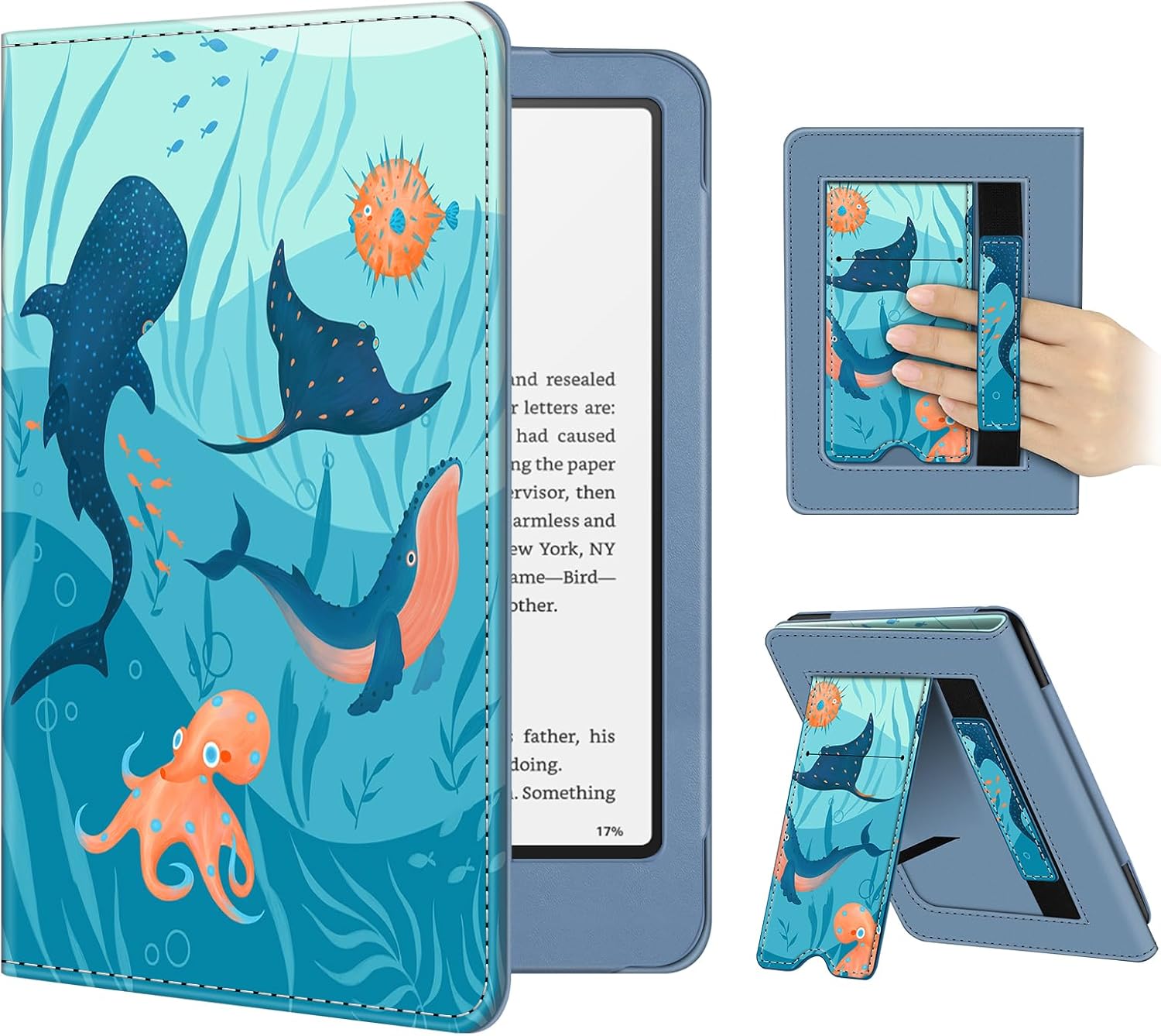 Detalle de FINTIE EKAZ140US Kindle Case with Kickstand, Hand Strap and Card Slot