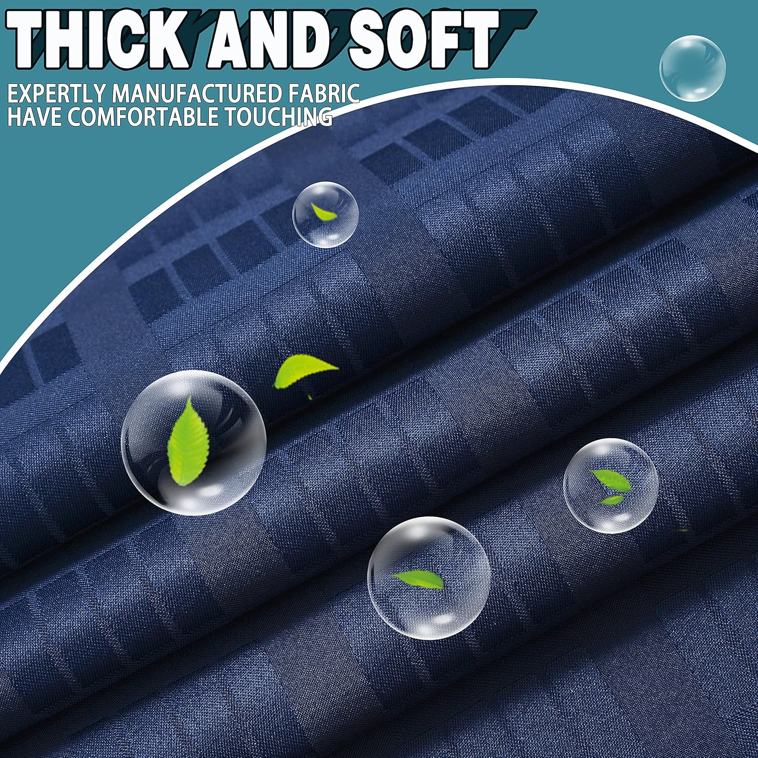 Thumbnail 4 de Conbo Mio Check-Dark Blue Shower Curtain with Snap-In Liner, 71" x 74