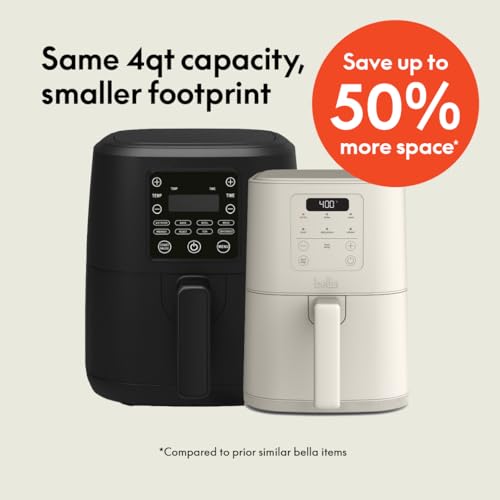 Detalle de bella Fits-anywhere Slim Air Fryer, 4qt Ceramic (Oatmilk) by BELLA