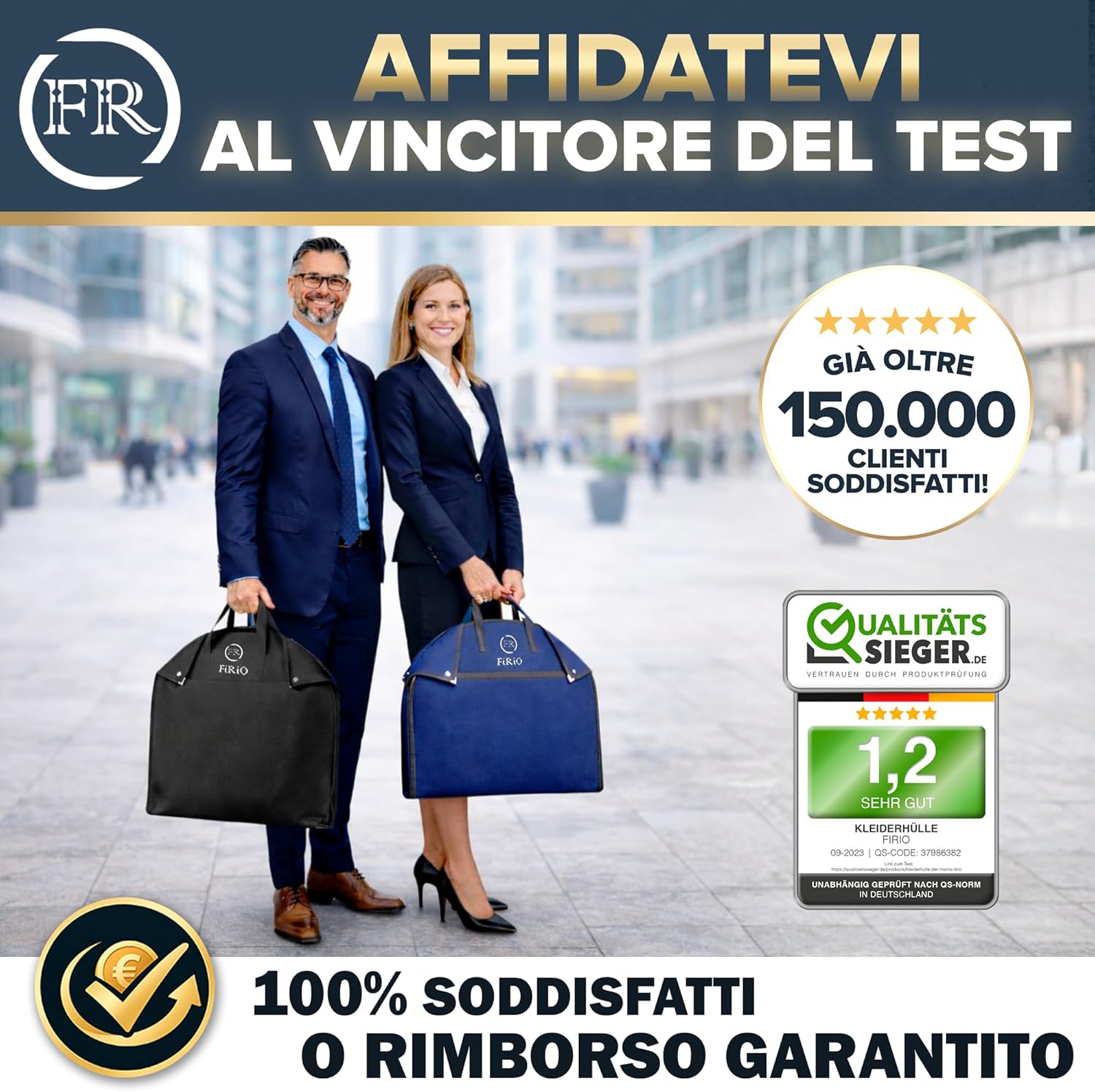 Thumbnail 6 de FiRiO 2 x Borsa Porta Abiti da Viaggio Pieghevole: protezione alta qualità per abiti e camicie, 120x60 cm