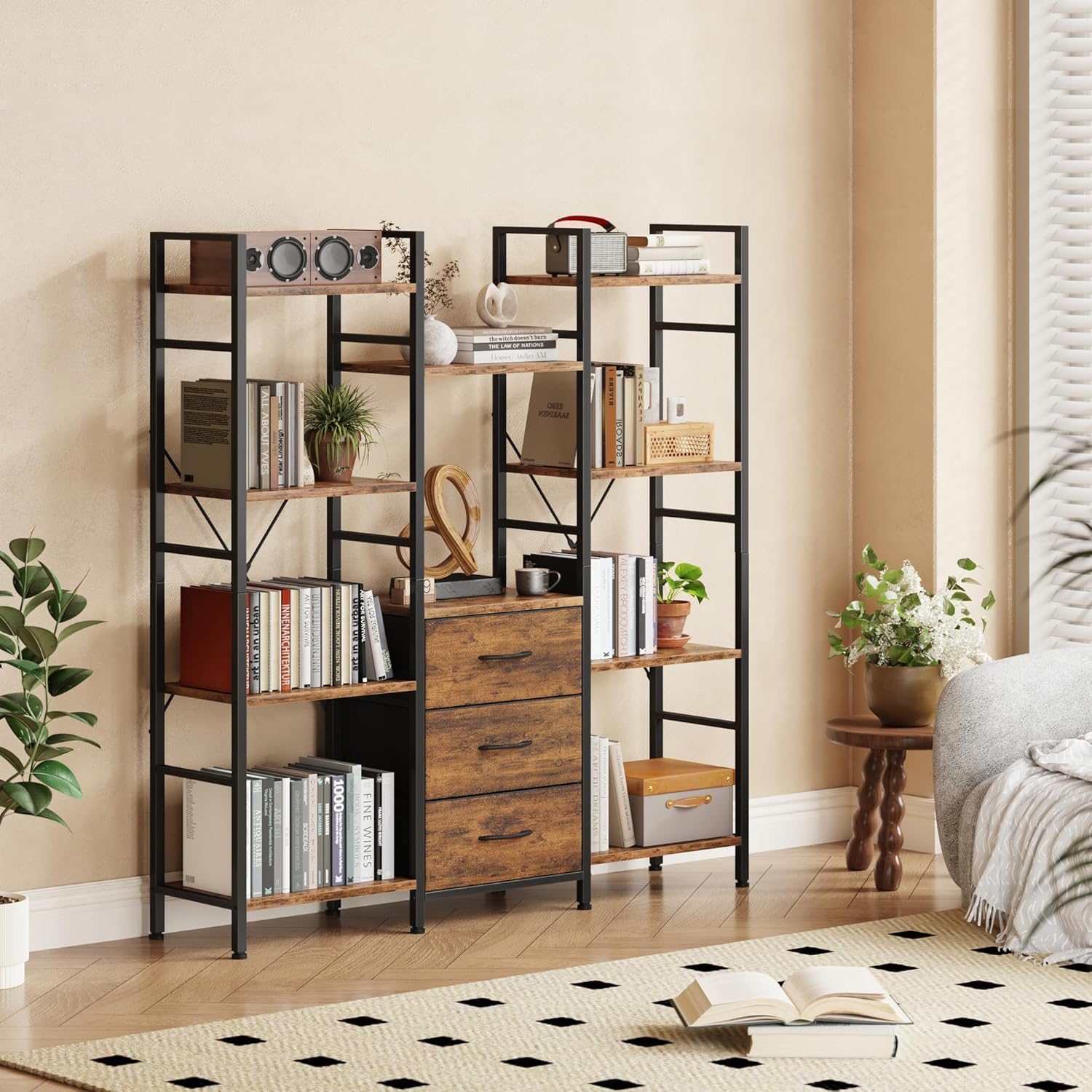 Thumbnail 1 de AFLUI Triple Bookshelf 47" Rustic Brown