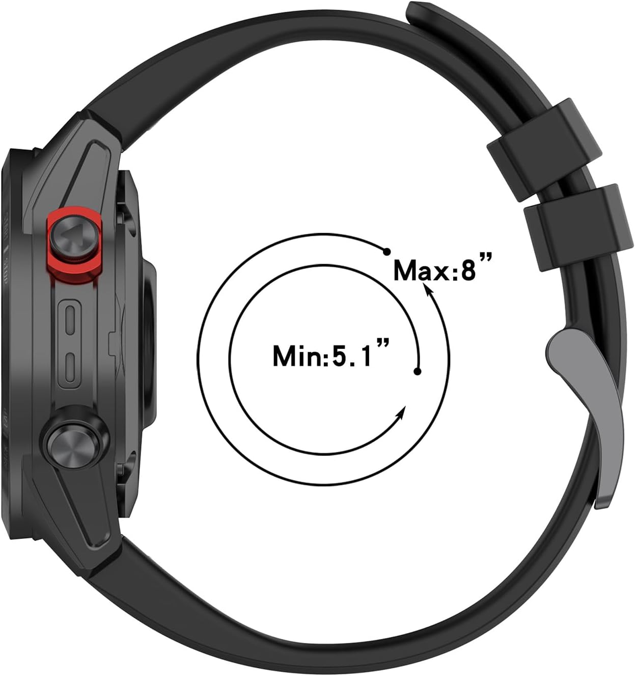 Thumbnail 3 de QuickFit 20mm Replacement Band for Garmin Fenix 8 43mm / Fenix 7S Pro / 6S Pro / 5S Plus – Silicone Sports Watch Strap
