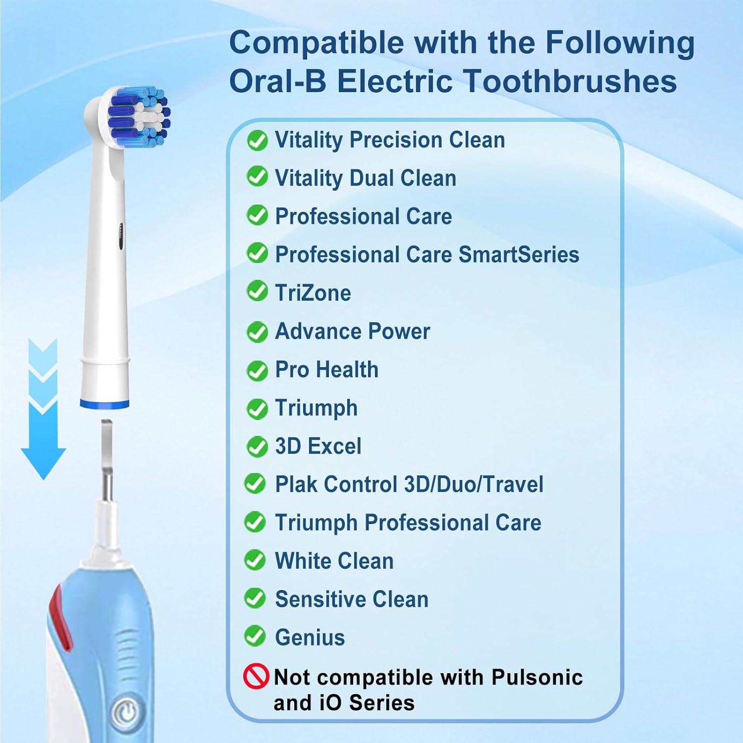 Detalle 1 de Sdiveson 8pc Replacement Brush Heads for Braun Oral-B electric toothbrushes (Precision Clean compatible)