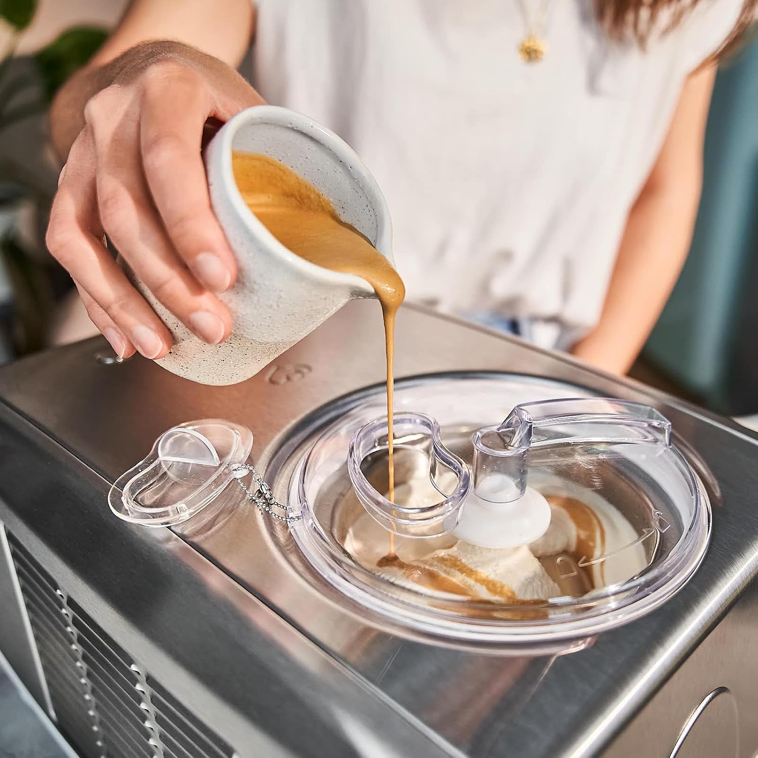 Detalle de SPRINGLANE Gelatiera Emma 1,5 L con compressore autoraffreddante – acciaio inox