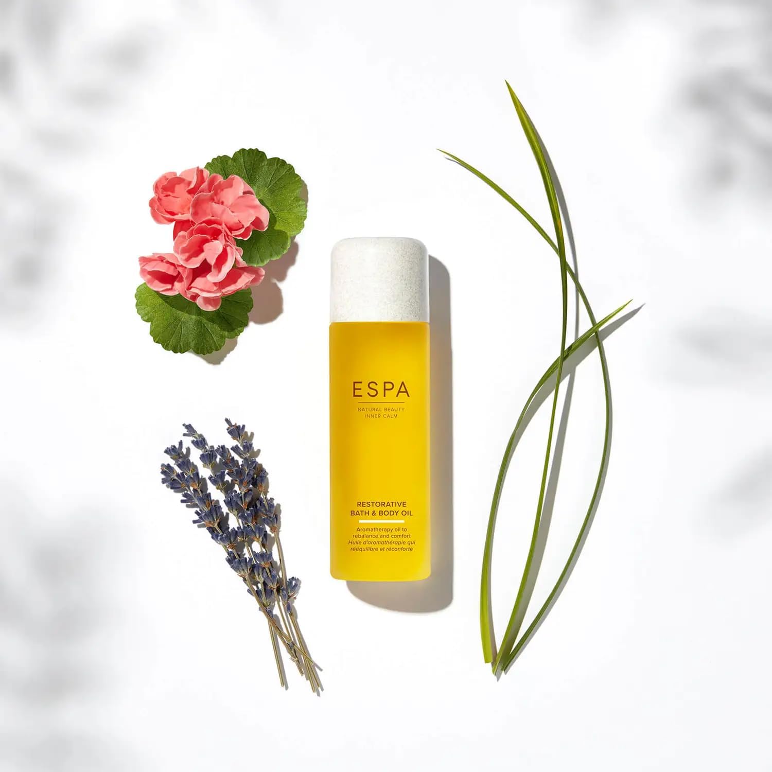 Detalle de ESPA Restorative Bath and Body Oil 100 ml – Lavanda, Palmarosa e Arancia Dolce
