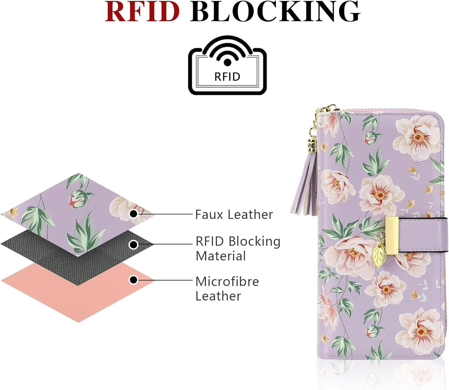 Thumbnail 3 de Pomelo Best RFID Women’s Wallet (Large Capacity) with 12 Card Slots & Phone-Fit Design
