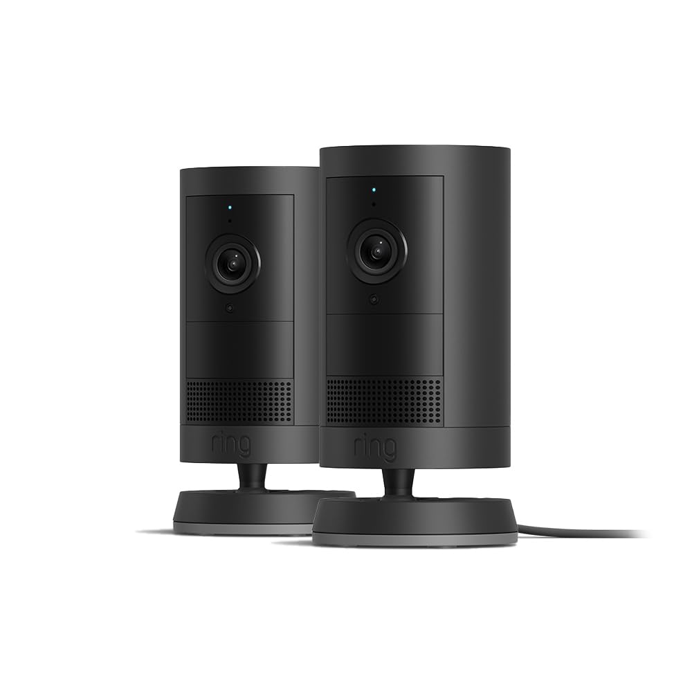 Detalle de New Ring Outdoor Camera Plus (Plug-in) 2K with Ring Vision — 24/7 recording with Ring Home Plan (2 cameras)