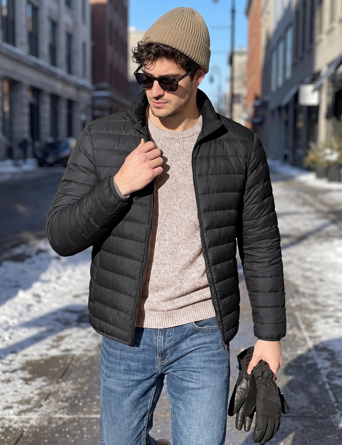 Detalle 2 de MAGCOMSEN Men's Puffer Jacket, Lightweight, Waterproof and Windproof