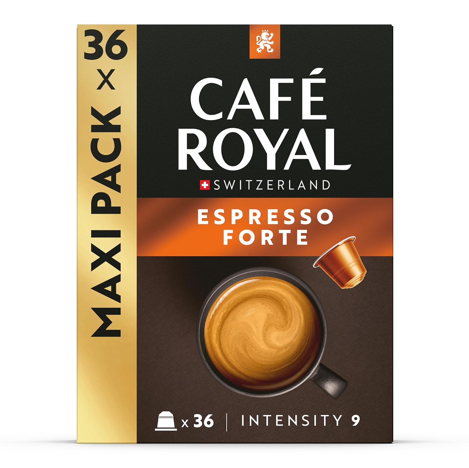 Detalle de Café Royal Espresso Forte – Nespresso-kompatible Kapseln, 36 Stück, 100% Arabica