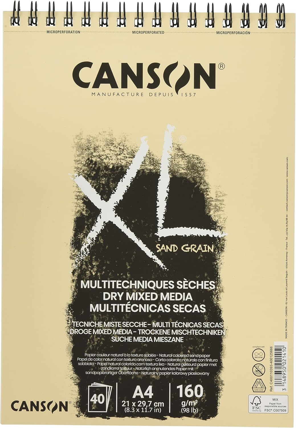 Thumbnail 5 de Canson XL Sand Grain – Album papier sablé A3 160 g/m², naturel (40 feuilles)