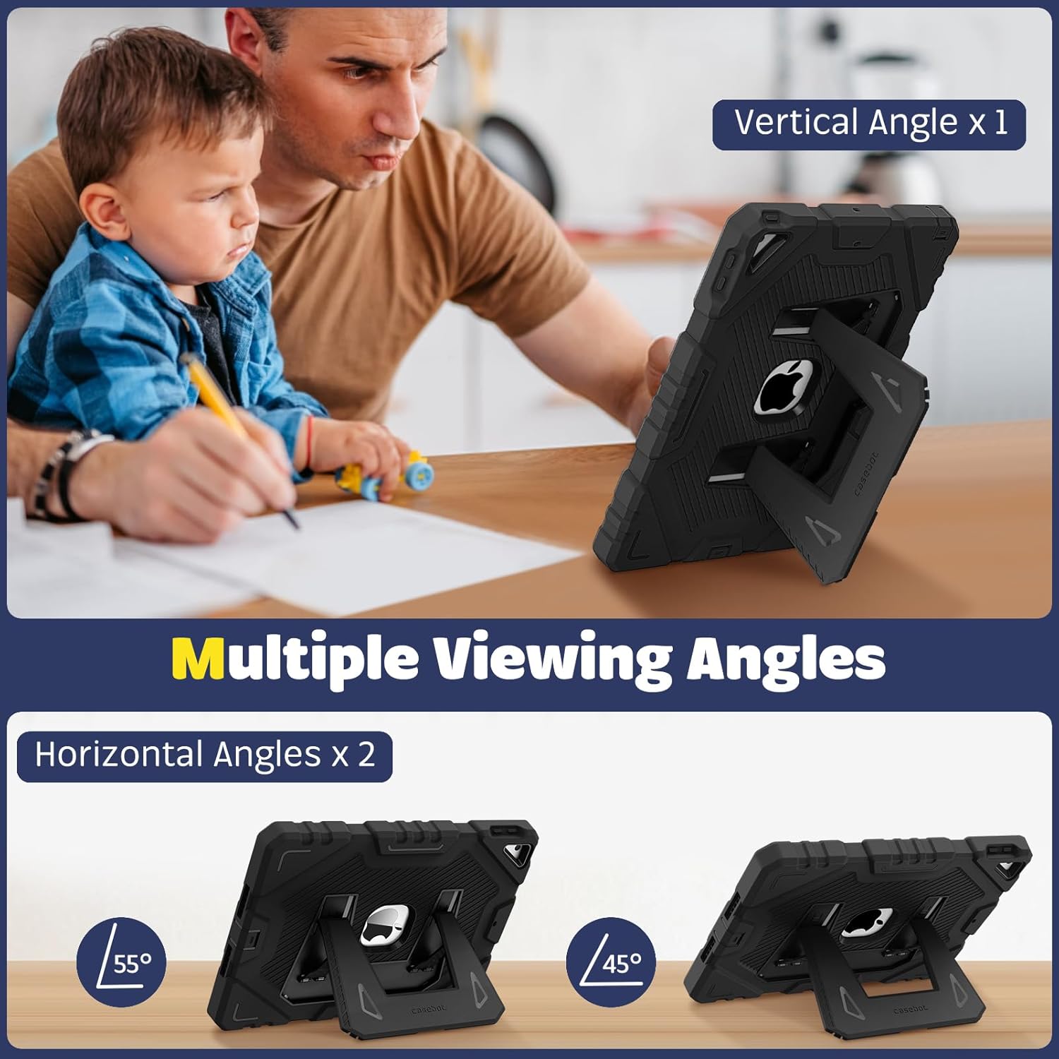 Thumbnail 4 de FINTIE Kids Rugged Case for iPad 9th/8th/7th Gen 10.2-inch (Black) with Built-in Kickstand