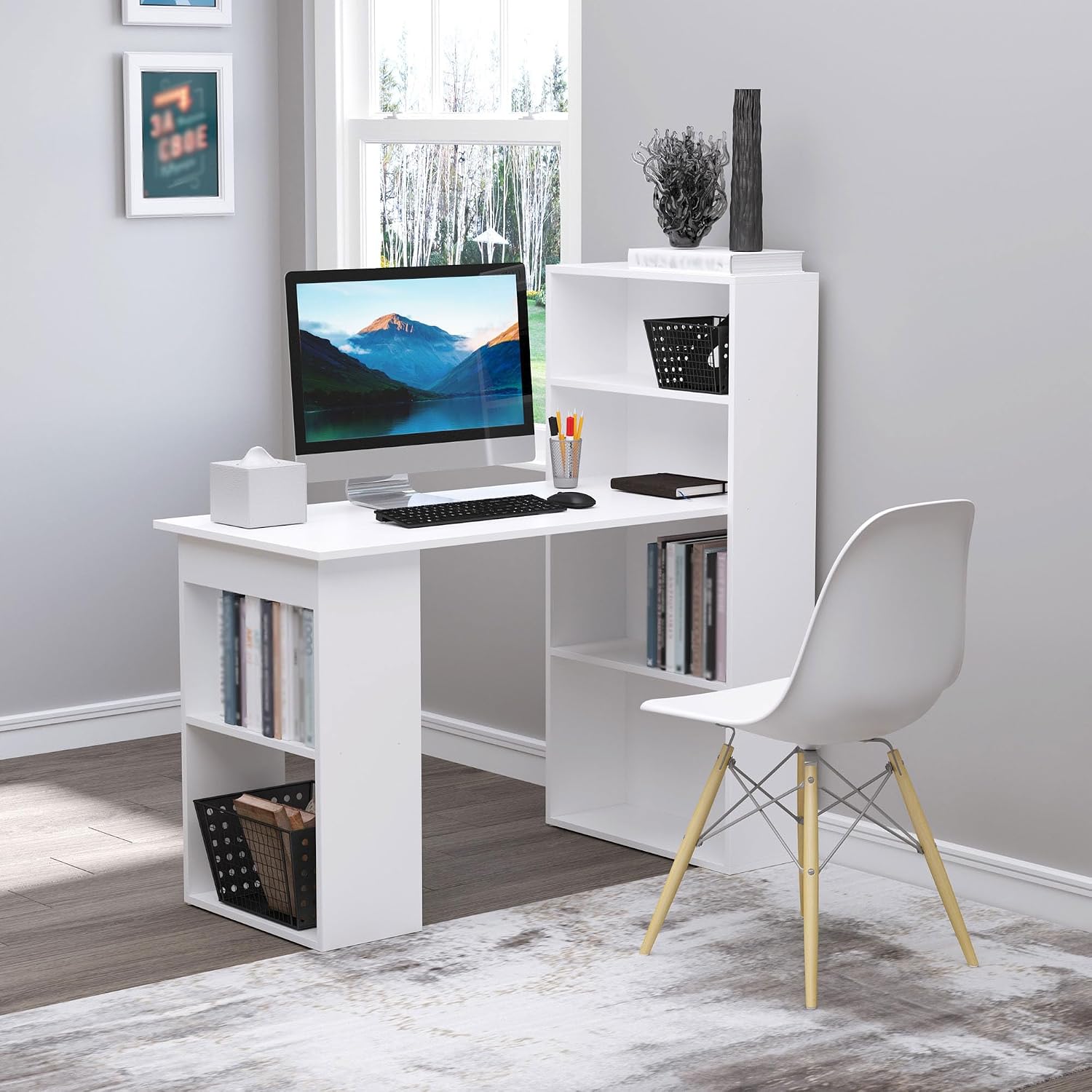 Thumbnail 6 de HOMCOM Bureau Informatique 120 x 55 x 120 cm