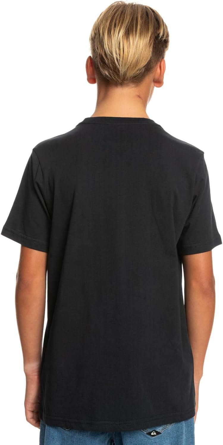 Detalle de Quiksilver Comp Logo Screen Tee per Ragazzo – Maglietta traspirante con logo frontale