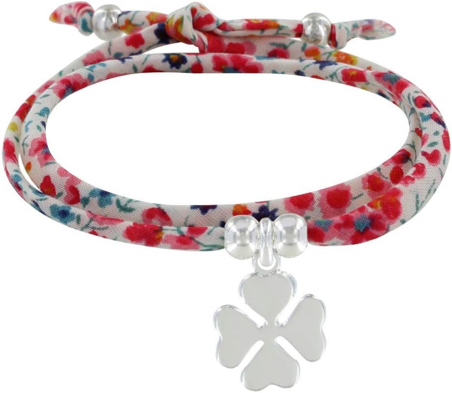 Thumbnail 5 de Les Poulettes Bijoux bracciale doppio giro in argento 925 “Liberty e Trifoglio”